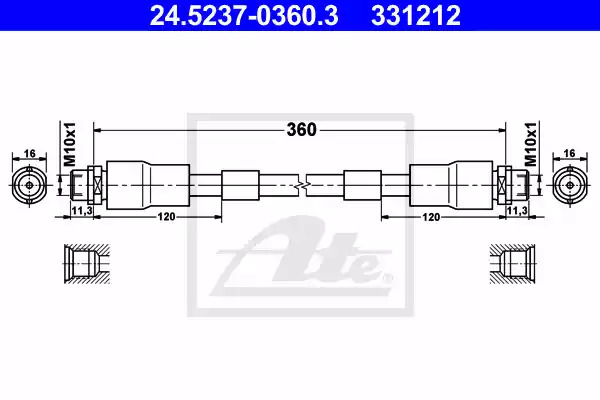Шлангопровод ATE 24.5237-0360.3 (331212)