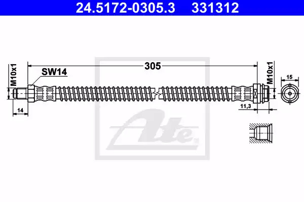 Шлангопровод ATE 24.5172-0305.3 (331312)