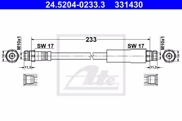Шлангопровод ATE 24.5204-0233.3 (331430)