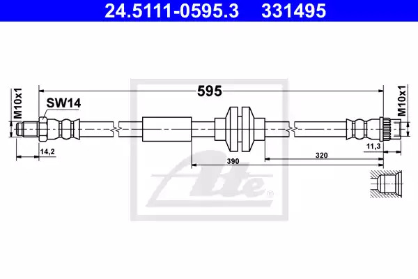 Шлангопровод ATE 24.5111-0595.3 (331495)