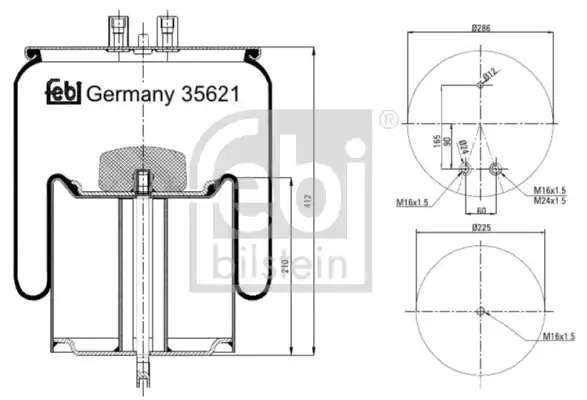 Баллон пневматической рессоры FEBI BILSTEIN 35621