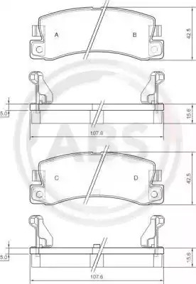 Комплект тормозных колодок A.B.S. 36604 (20076, 20077, 20078)