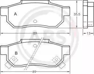 Комплект тормозных колодок A.B.S. 36636 (21312, 21313, 21314)