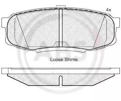 Комплект тормозных колодок A.B.S. 37702 (24653)