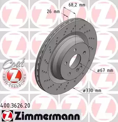 Тормозной диск ZIMMERMANN 400.3626.20