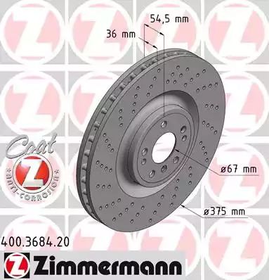 Тормозной диск ZIMMERMANN 400.3684.20