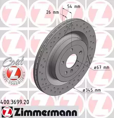 Тормозной диск ZIMMERMANN 400.3699.20