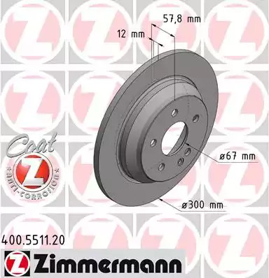 Тормозной диск ZIMMERMANN 400.5511.20