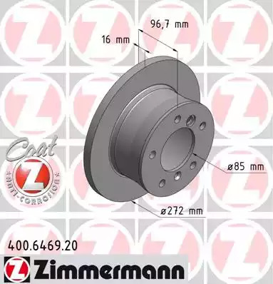 Тормозной диск ZIMMERMANN 400.6469.20