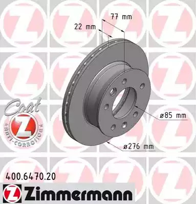 Тормозной диск ZIMMERMANN 400.6470.20