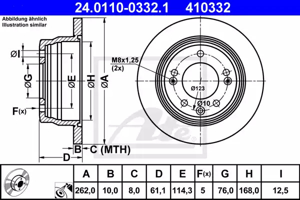 Тормозной диск ATE 24.0110-0332.1 (410332)