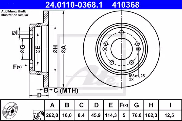 Тормозной диск ATE 24.0110-0368.1 (410368)