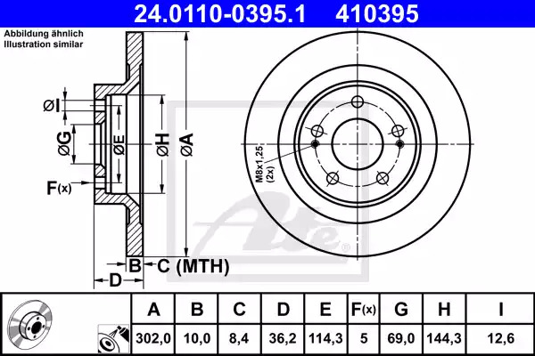 Тормозной диск ATE 24.0110-0395.1 (410395)