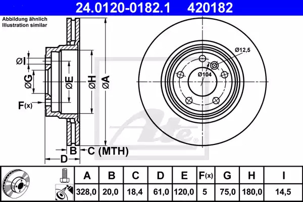 Тормозной диск ATE 24.0120-0182.1 (420182)