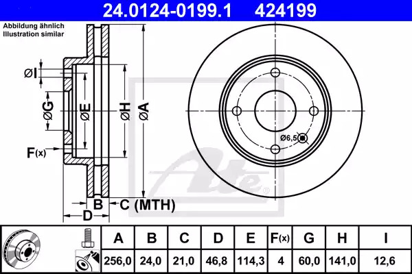 Тормозной диск ATE 24.0124-0199.1 (424199)