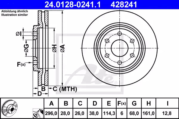Тормозной диск ATE 24.0128-0241.1 (428241)