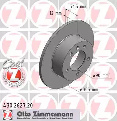 Тормозной диск ZIMMERMANN 430.2627.20