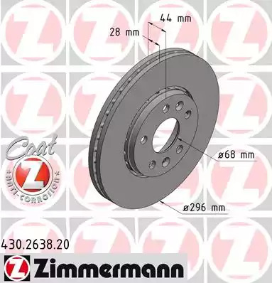 Тормозной диск ZIMMERMANN 430.2638.20
