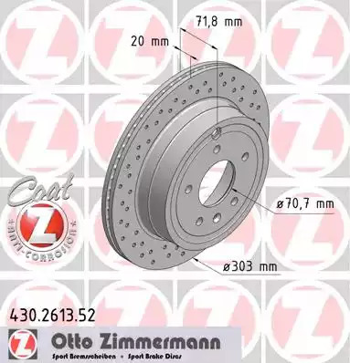 Тормозной диск ZIMMERMANN 430.2613.52