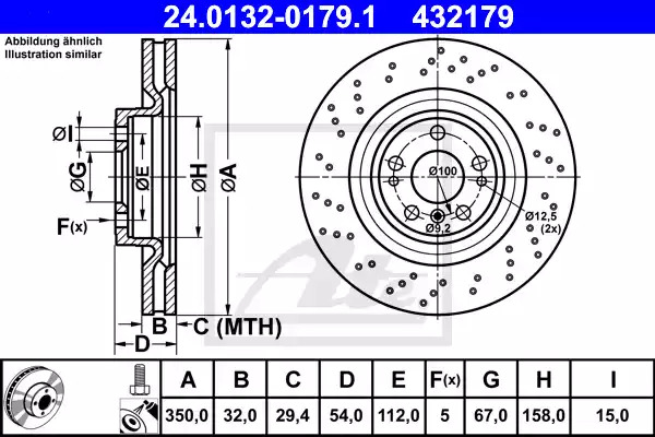 Тормозной диск ATE 24.0132-0179.1 (432179)