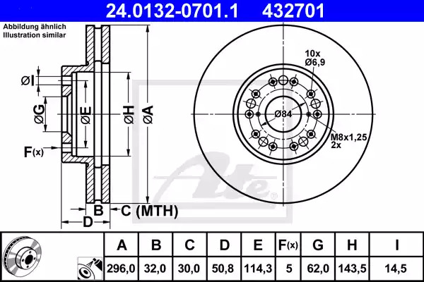 Тормозной диск ATE 24.0132-0701.1 (432701)