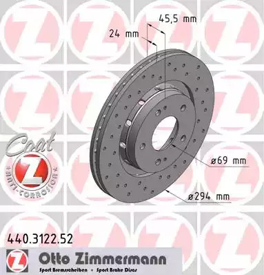 Тормозной диск ZIMMERMANN 440.3122.52