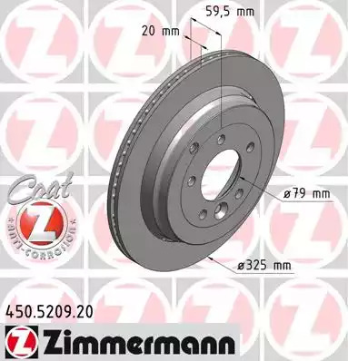 Тормозной диск ZIMMERMANN 450.5209.20