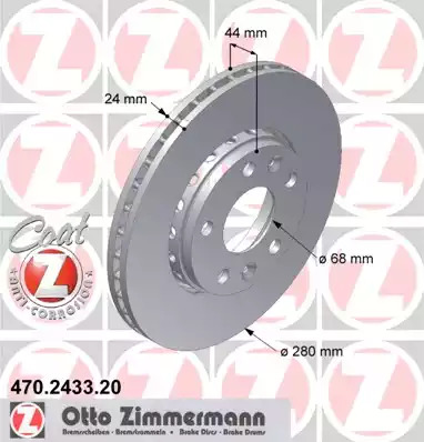 Тормозной диск ZIMMERMANN 470.2433.20