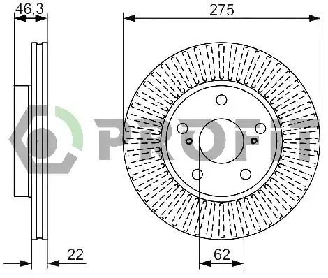 Тормозной диск PROFIT 5010-1789