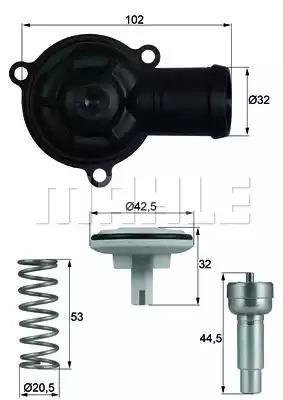 Термостат MAHLE ORIGINAL TI 220 87D (72352696)