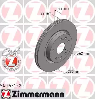 Тормозной диск ZIMMERMANN 540.5310.20