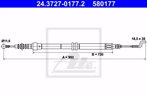 Трос ATE 24.3727-0177.2 (580177)