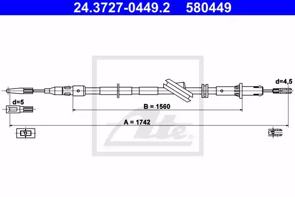 Трос ATE 24.3727-0449.2 (580449)