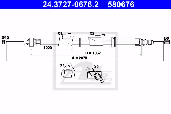 Трос ATE 24.3727-0676.2 (580676)