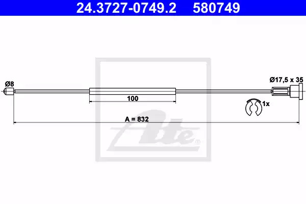 Трос ATE 24.3727-0749.2 (580749)