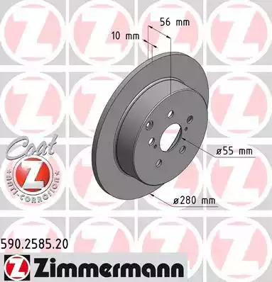 Тормозной диск ZIMMERMANN 590.2585.20