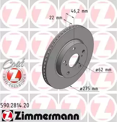Тормозной диск ZIMMERMANN 590.2814.20