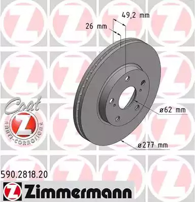 Тормозной диск ZIMMERMANN 590.2818.20