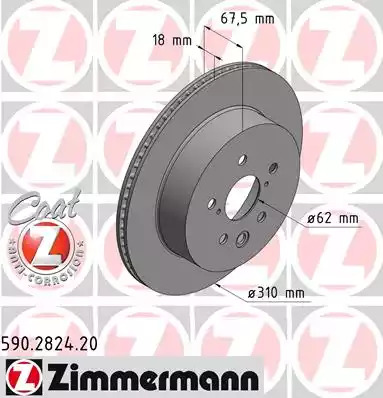 Тормозной диск ZIMMERMANN 590.2824.20