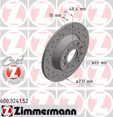 Тормозной диск ZIMMERMANN 600.3241.52