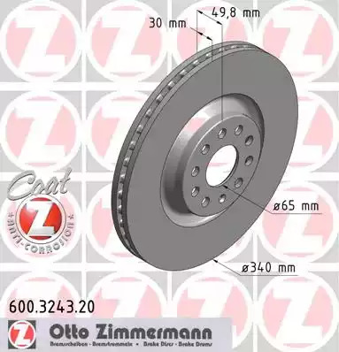 Тормозной диск ZIMMERMANN 600.3243.20