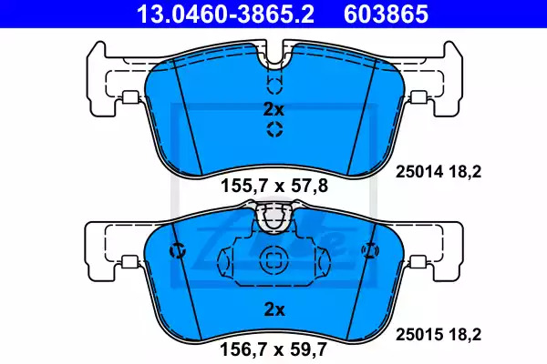 Комплект тормозных колодок ATE 13.0460-3865.2 (603865, 25014, 25015)