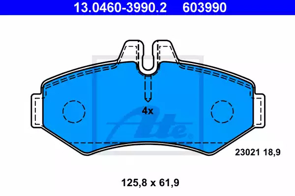 Комплект тормозных колодок ATE 13.0460-3990.2 (603990, 23021)