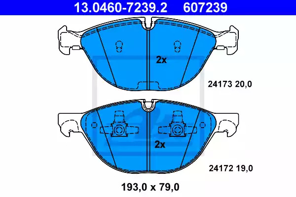 Комплект тормозных колодок ATE 13.0460-7239.2 (607239, 24172, 24173)