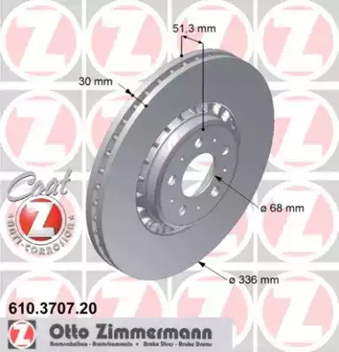 Тормозной диск ZIMMERMANN 610.3707.20