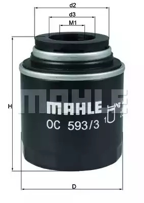 Фильтр MAHLE ORIGINAL OC 593/3 (70571456)