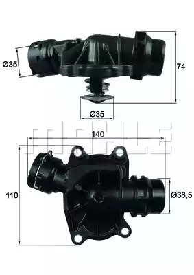 Термостат MAHLE ORIGINAL TI 233 88 (72371365)