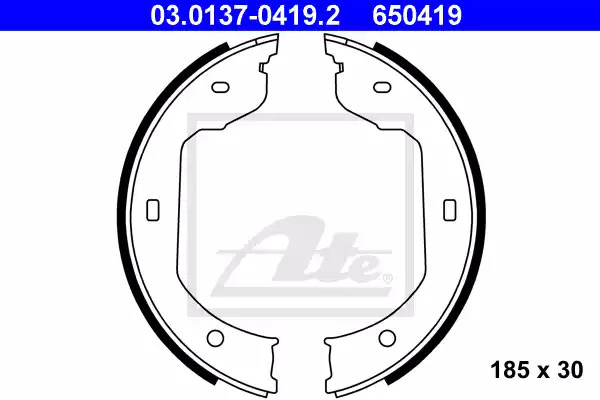Комлект тормозных накладок ATE 03.0137-0419.2 (650419)