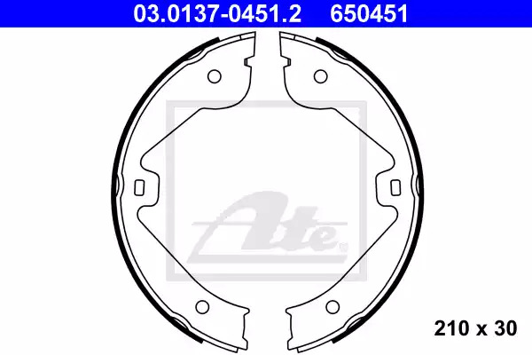 Комлект тормозных накладок ATE 03.0137-0451.2 (650451)