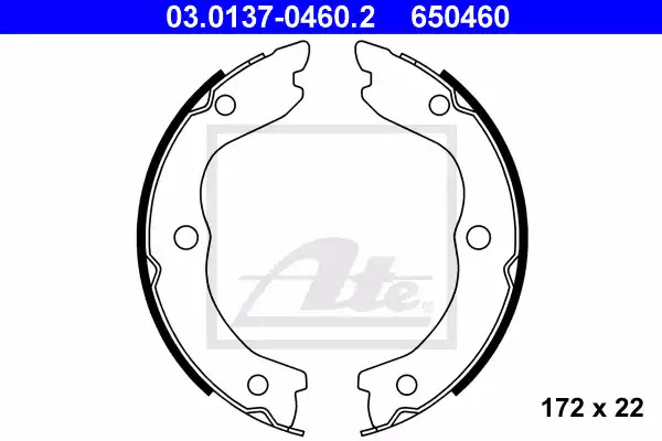 Комлект тормозных накладок ATE 03.0137-0460.2 (650460)